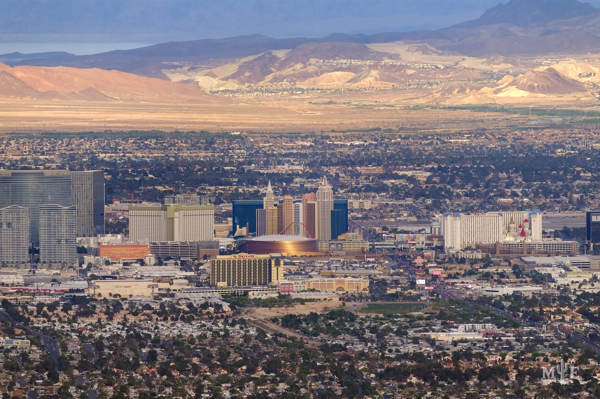 Las Vegas Strip hotels photographed from distance
