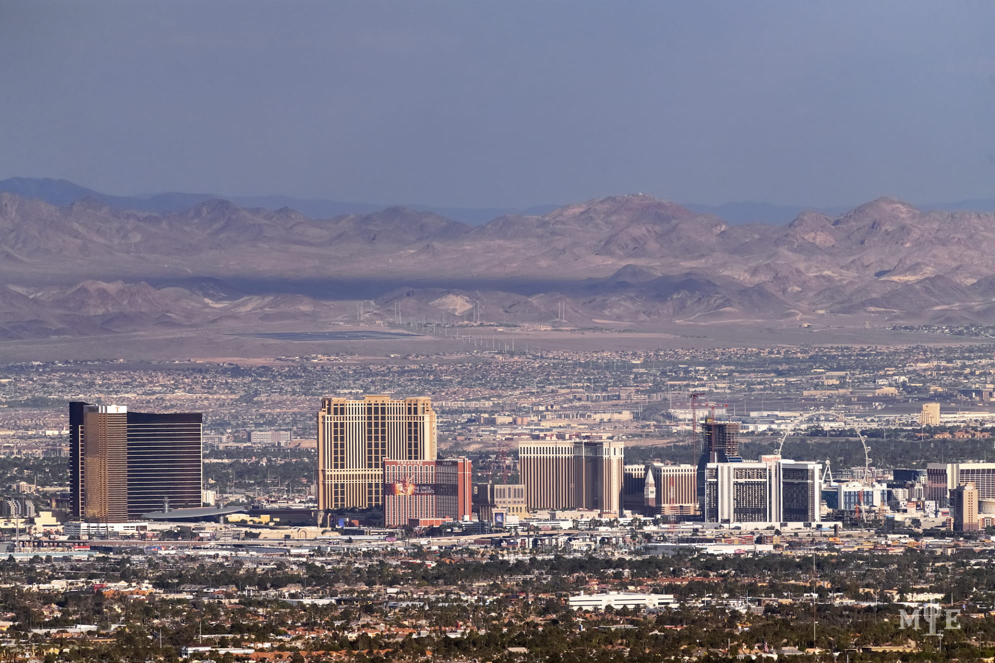 The Las Vegas Strip skyline view