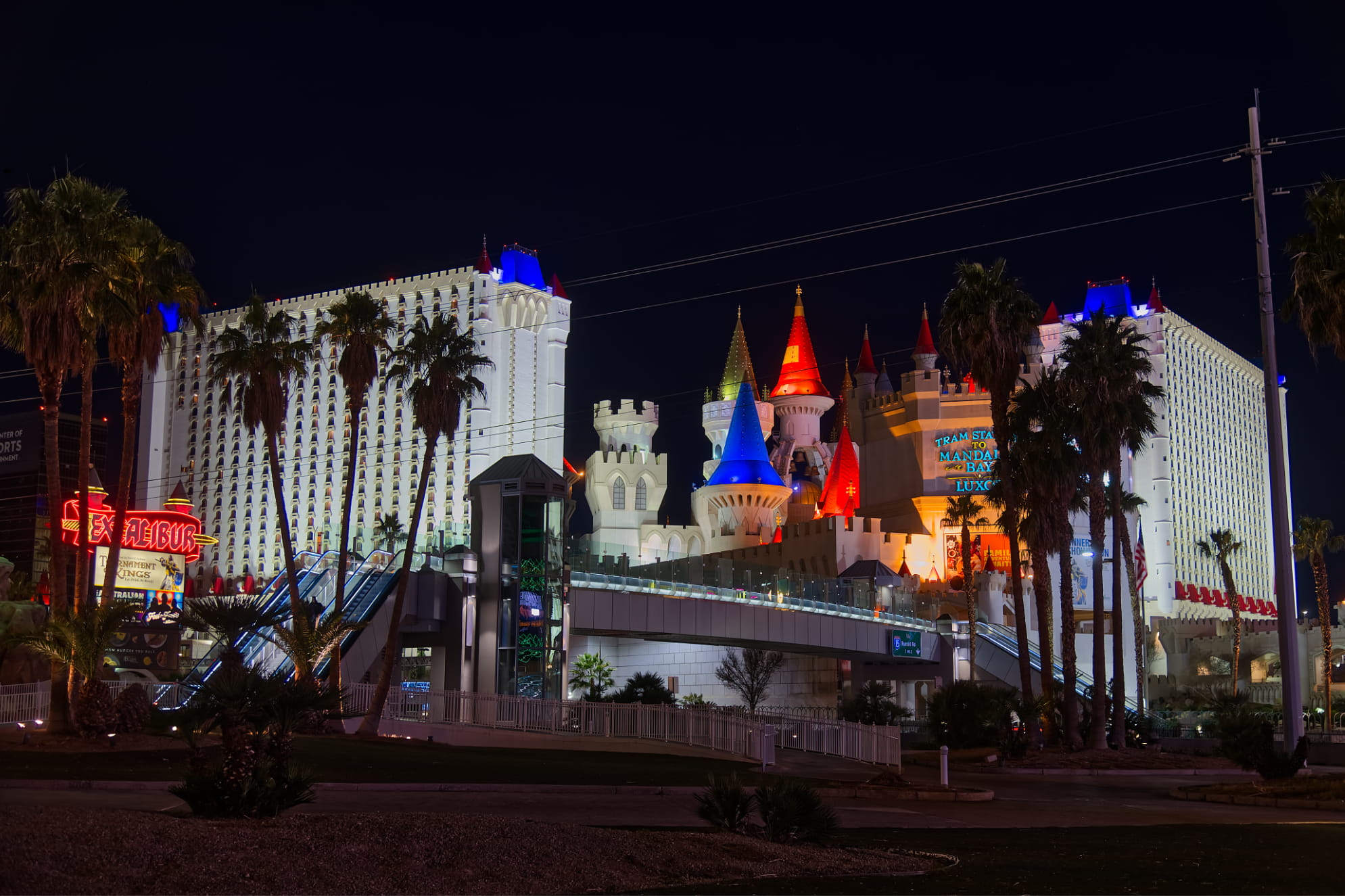 Excalibur Las Vegas illuminated at night