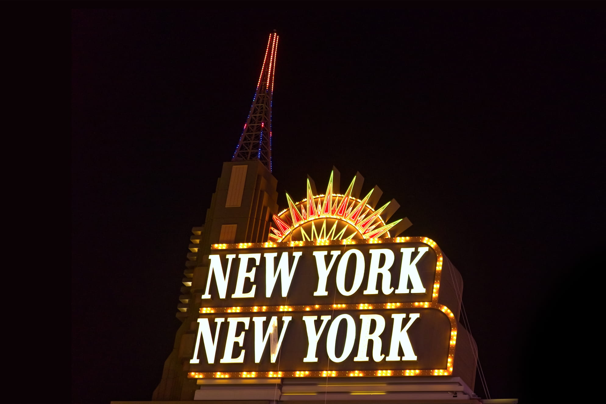 New York New York Las Vegas photographed at night