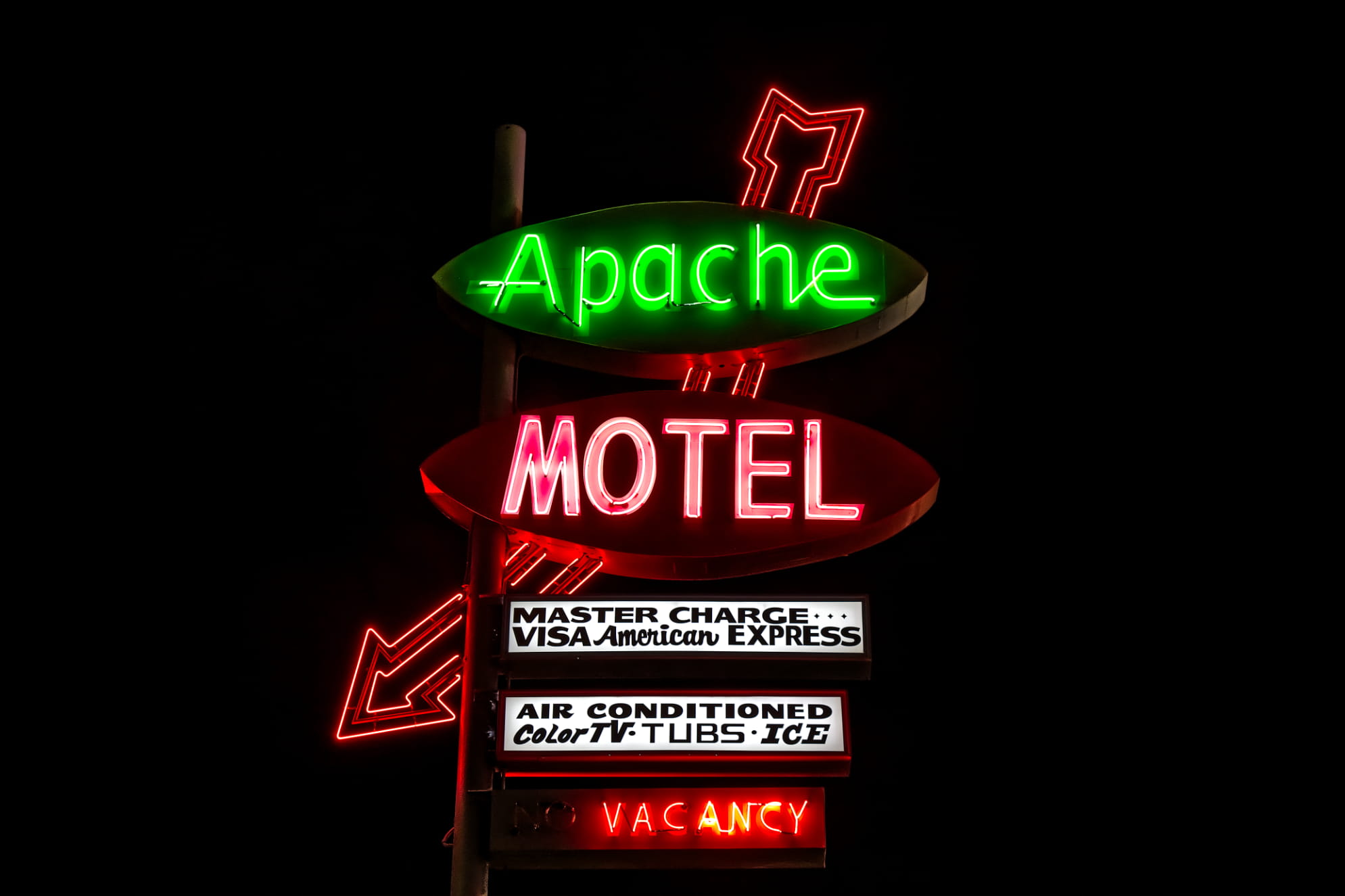 Old Las Vegas neon signage at night
